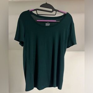 NINE WEST lot of Short-Sleeve Scoop Neck Tops- Dark Teal, Black, and Burgundy